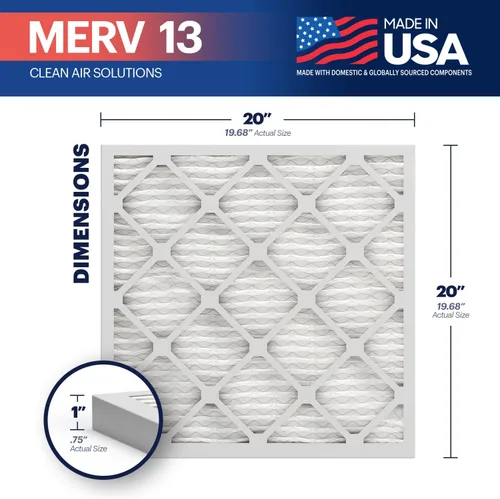 Miniatura 2 de BNX TruFilter 20x20x1 filtro de aire MERV 13 (paquete de 6) - HECHO EN EE. UU. - Filtros electrostáticos plisados para aire acondicionado HVAC AC