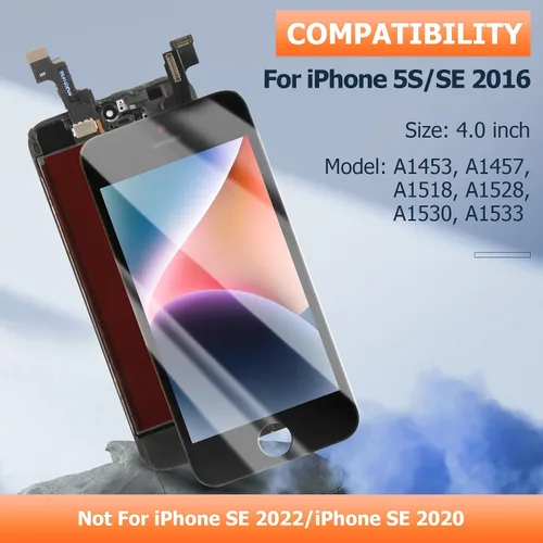 Miniatura 2 de Para iPhone SE 2016 Reemplazo de pantalla para iPhone 5S Pantalla LCD táctil A1723 A1724 A1453 A1457 A1518 A1528 A1530 A1533 Pantalla Digitalizador