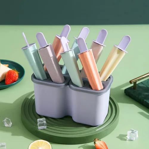 Miniatura 3 de HOMQUEN Moldes para paletas de hielo, 8 piezas, molde reutilizable para helado de fácil liberación para niños, moldes de paletas caseras de muchas