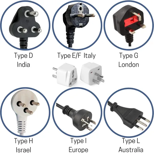 Miniatura 4 de Bates - Adaptador universal de enchufe de viaje, paquete de 2, convierte enchufes de la UE/Reino Unido y Asia a enchufe de EE. UU., adaptador