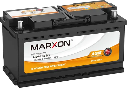 Miniatura 5 de MARXON Grupo 34 Arrancar y detener la batería de coche 12v 55AH 650CCA AGM BCI34 Baterías de repuesto automotrices sin mantenimiento