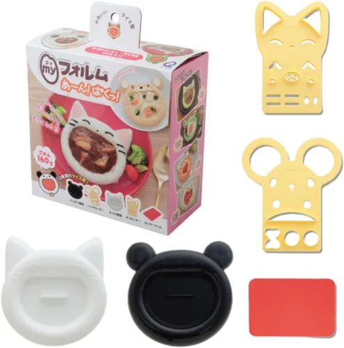 Arnest My Form Molde de prensa de arroz 2 piezas (gato, panda) y cortador de prensa de alimentos para decoración (76924)