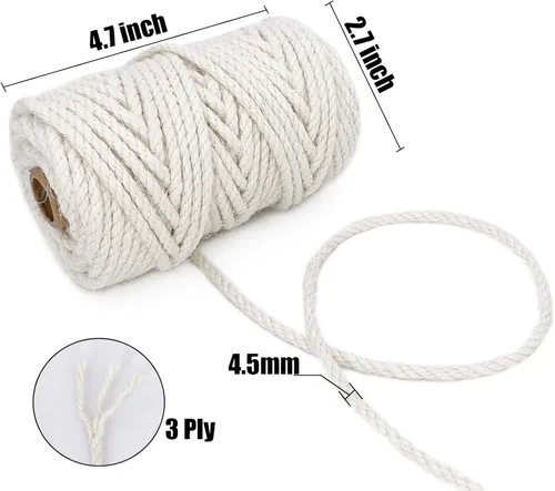 Miniatura 2 de Leecogo Cuerda de yute de 4.5 mm 30 metros de cuerda natural para manualidades, macramé, bricolaje, postes para gatos, reparación y recuperación