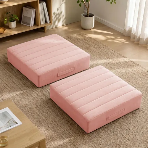 Miniatura 28 de JKMAX 2 Piezas Almohadas de Espuma de Alta Densidad para Piso - Almohadas Grandes Mejoradas para Asientos de Adultos - Cojín de Piso para Exteriores