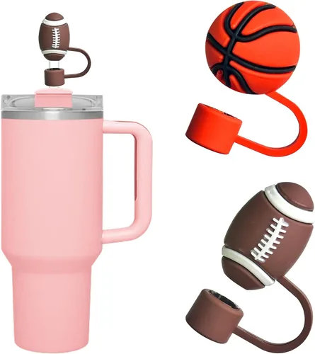 Miniatura 7 de WELTAZ Juego de 2 fundas de paja de manzana para Stanley Cup, color rojo, 0.394 in de diámetro, aptas para lavavajillas, fundas reutilizables