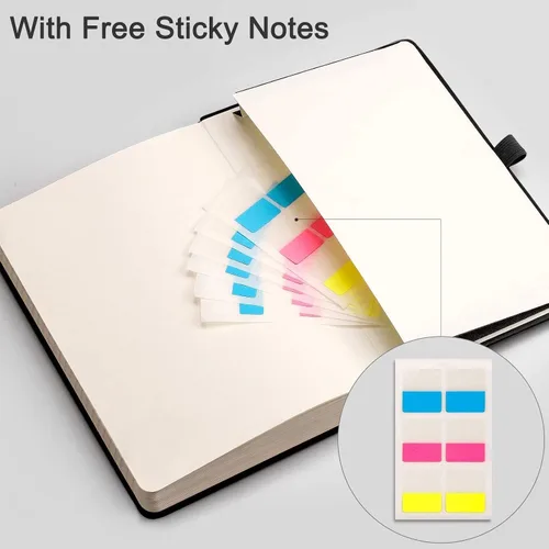 Miniatura 6 de EMSHOI - Cuaderno rayado para la universidad, 256 páginas numeradas tamaño A5, papel grueso de 3.54 oz/y², 16 páginas perforadas, tapa dura de piel