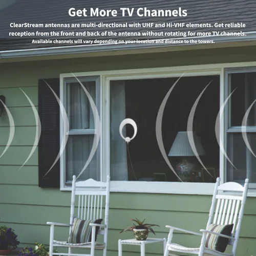 Miniatura 3 de Antennas Direct ClearStream Eclipse - Antena de TV UHF amplificada para interiores, reversible, rango de más de 50 millas, con cable de 12 pies
