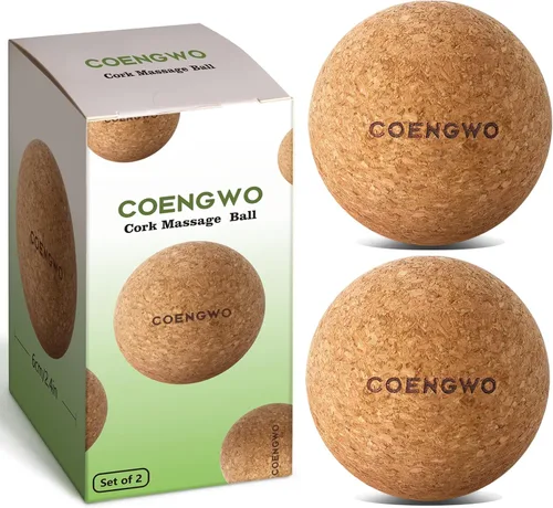 COENGWO Bola de lacrosse de corcho, bola de terapia de tensión muscular de tejido profundo para terapia de punto de activación, dolor muscular,