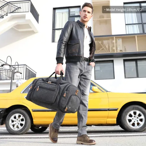 Miniatura 3 de Gonex Bolsa de lona para viaje de 50 L Compartimento gris oscuro para zapatos
