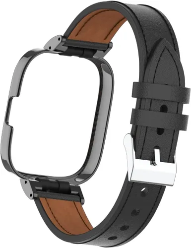 Miniatura 6 de HOPMC Protege tu reloj inteligente Redmi 3 con marco de metal protector y correa de cuero de microfibra que se adapta a tamaños de 5.15 a 9.05