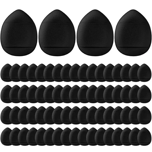 Gerrii 72 piezas de mini soplo de polvo, esponja de maquillaje de dedos, esponja suave para maquillaje, maquillaje para base, polvo facial, ajuste