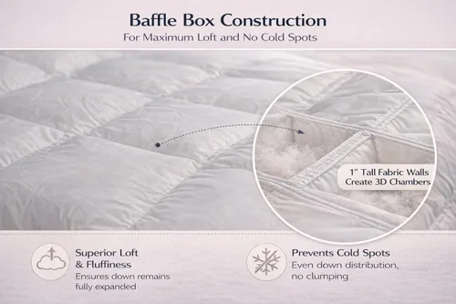 Miniatura 3 de Continental Bedding Serenity - Edredón de plumón de ganso blanco húngaro, 700 rellenos de potencia, peso de verano, estructura de caja deflectora
