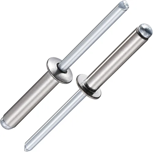 Miniatura 27 de Wensilon (80 piezas) Juego de remaches ciegos profesionales negros de aluminio, juego de agarre de aluminio y mandril de acero