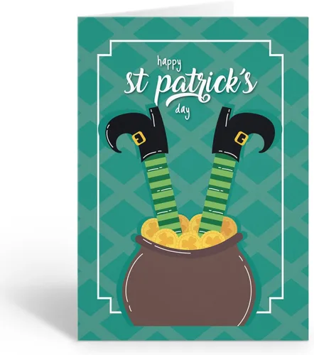 Miniatura 16 de Stonehouse Collection Surtido de tarjetas de felicitación del día de San Patricio, tarjetas irlandesas de la suerte, trébol, duende, decoraciones