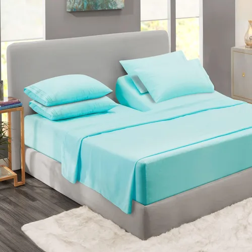 Miniatura 111 de Clara Clark - Juego de sábanas King con Flex Top, 6 piezas - Sábanas de lujo para cama King con cabeza dividida, juego de cama súper suave, King