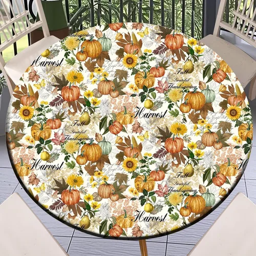 Miniatura 6 de Round Fitted Tablecloth with Elastic Outdoor Table Cover Round Elastic Tablecloths for Tables Waterproof Wipeable Table Cloths for