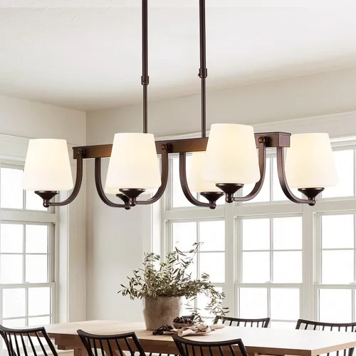 Miniatura 16 de Lámpara de comedor de níquel cepillado, moderna lámpara plateada con vidrio esmerilado, 3 luces de metal para isla de cocina, lámparas colgantes E26