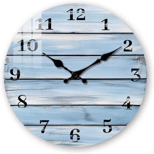 Miniatura 11 de Reloj de madera grande para sala de estar, reloj rústico de 16 pulgadas, funciona con pilas, reloj de pared de taza de café, silencioso, sin tictac
