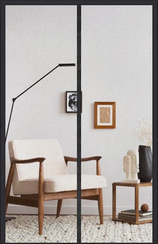 Puerta de Pantalla Magnética de Fibra de Vidrio - Ajuste de 60x80 Pulgadas - Puerta de Pantalla en Sí Tamaño 62x81 Pulgadas - Malla de Puerta de