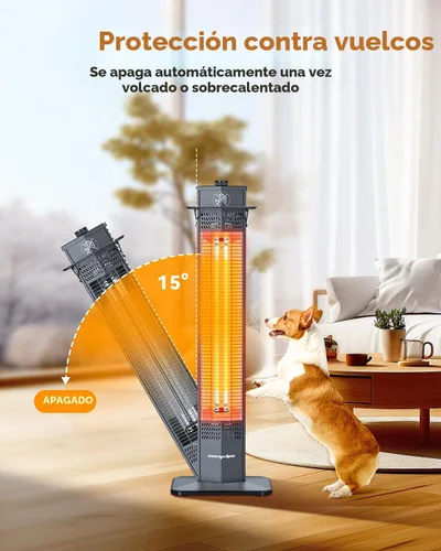 Miniatura 7 de Encyclpo - Calentador de patio para uso al aire libre, 1500 W, infrarrojo, torre portátil de 36 pulgadas, 3 niveles, impermeable IPX5, protección