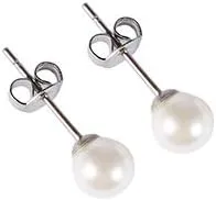Miniatura 8 de Collar de perlas de imitación de cristal de imitación de cristal blanco de 14.5 pulgadas de 0.236 in, pulsera de pendientes, cuentas de arcilla