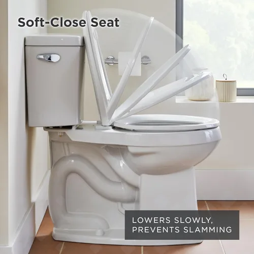 Miniatura 4 de Gerber Asiento de inodoro alargado con tapa, cierre suave, sin golpe, instalación rápida y fácil, plástico resistente, ajuste ajustable para Blanco
