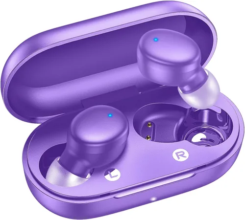 Miniatura 11 de kurdene Auriculares inalámbricos Bluetooth de 5.3 pulgadas, auriculares ligeros, sonido de graves profundos, micrófonos integrados, auriculares