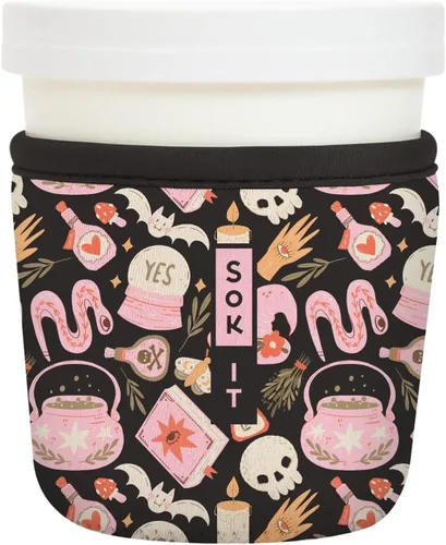 Miniatura 124 de Sok It IceCreamSok - Funda de neopreno aislada (flores abstractas, pintas de helado cónicas)
