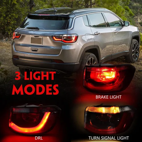 Miniatura 3 de Luz trasera exterior derecha Huray Compatible con Jeep Compass 2017-2021 Luz de cola RH Lámpara de cola Luz de freno Accesorio de montaje de RH