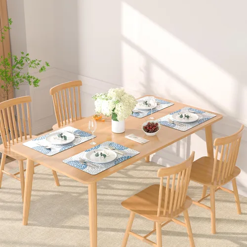 Miniatura 7 de QIYI Juego de 4 manteles individuales de piel sintética de 12 x 18 pulgadas para cocina y comedor, resistentes al calor, antideslizantes