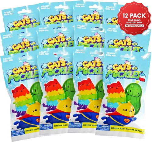 Miniatura 9 de Cats vs Pickles Paquete de 2 bolsas misteriosas de peluche rellenos de frijoles ABC de ola azul, rellenos de calcetines, bolsas ciegas para niñas