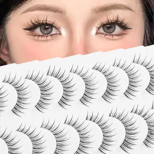 Miniatura 26 de Pestañas postizas de visón 3D, pestañas postizas naturales y finas, 0.59 pulgadas, pestañas largas y esponjosas, herramientas de maquillaje de ojos