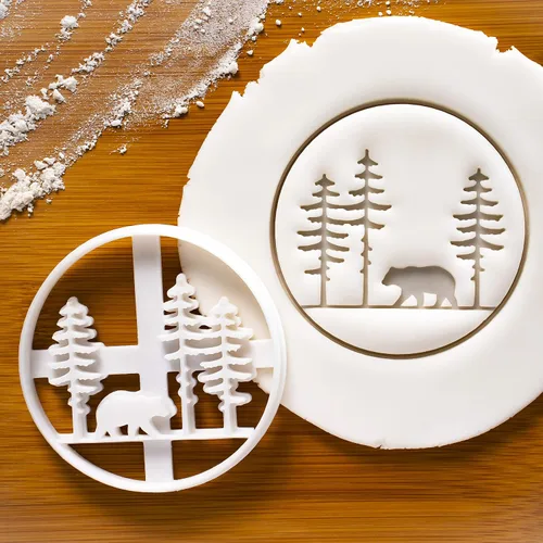 Miniatura 4 de Juego de 2 cortadores de galletas Forest Animal (Diseños: Alce y Oso), 2 piezas - Bakerlogy