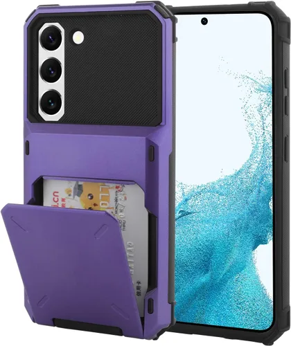 Miniatura 46 de Funda tipo cartera para Samsung Galaxy S22 Ultra con 4 ranuras para tarjetas de crédito a prueba de golpes, funda híbrida de protección reforzada