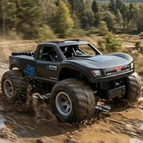 Miniatura 11 de KB KAIBO - Camiones monstruo impermeables para niños, 2.4G, coche RC anfibio, 1:16, barco RC todo terreno para niños y adultos, 4WD, 2 baterías Q156
