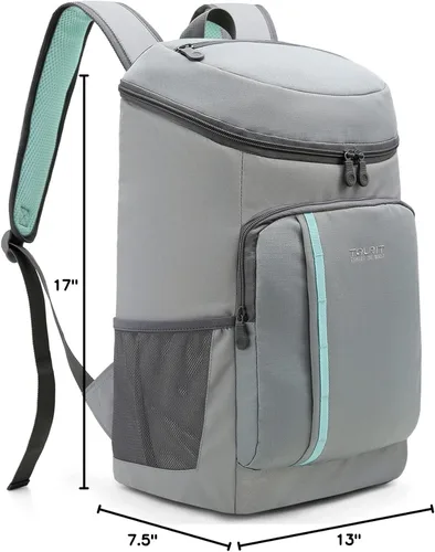 Miniatura 8 de TOURIT - Mochila de hielera térmica ligera a prueba de fugas para 30 latas, para hombres y mujeres gris (01-GREY)