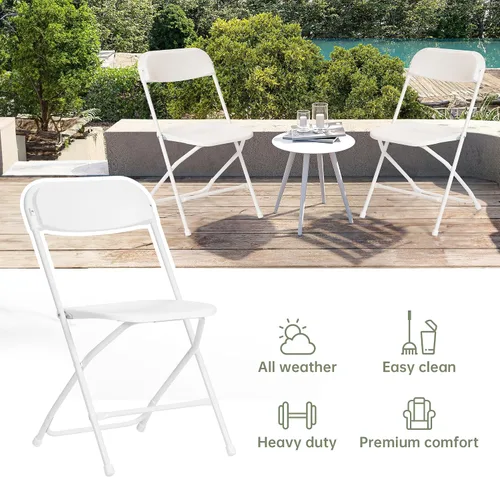 Miniatura 7 de 10 PCS Silla Plegable de Plástico, Silla Comercial Portátil, Sillas Plegables de Plástico Premium con Capacidad de 450 LB, Silla Plegable
