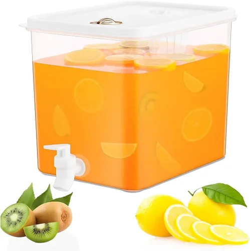 Dispensador de bebidas para refrigerador, dispensador de bebidas de plástico con espita, recipiente de jugo sellado con pantalla de filtro, jarra de