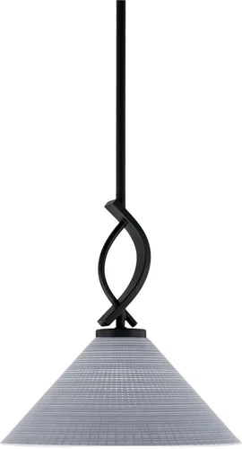 Miniatura 147 de Toltec Lighting Cavella Stem Colgado Mini colgante, acabado grafito, vidrio de muselina blanca de 4 pulgadas
