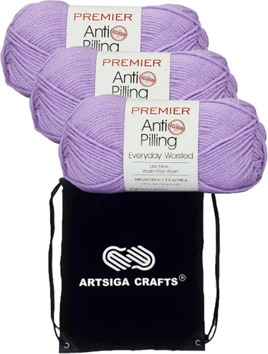 Miniatura 75 de Premier Yarns Everyday Anti-Pelusa Hilo Sólido Verde Pino DN100-8 (6-Madejas - Mismo Lote de Tinta) #4 Peso Estambre Acrílico para Tejer