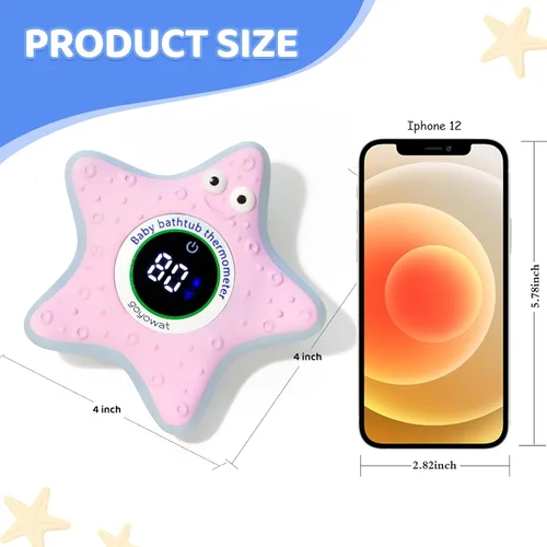 Miniatura 5 de Termómetro de baño con pantalla LED y advertencia de temperatura, termómetro digital de temperatura del agua Fahrenheit para habitación, juguetes