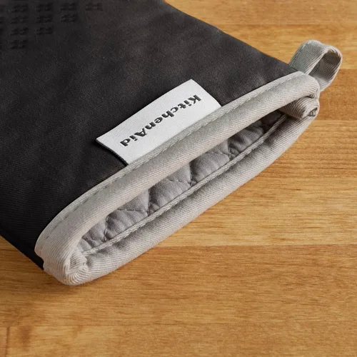 Miniatura 4 de KitchenAid Juego de guantes de horno Asteroid 7"x12.5", negro, 2 piezas