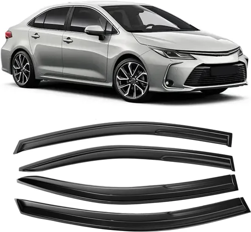 Miniatura 10 de 4 unidades de protectores de lluvia para ventana lateral tintados ahumados diseñados para Kia Forte 2019 2020 2021 2022 2023 EX FE GT LINE LXS