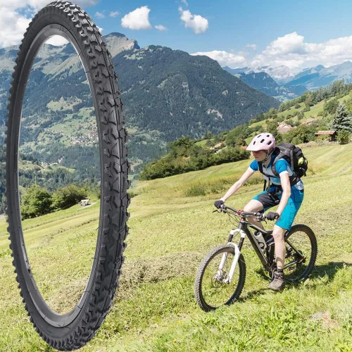 Miniatura 5 de Paquete de 2 neumáticos de bicicleta de 24 pulgadas/26 x 2.125 pulgadas, plegables, de repuesto para bicicleta de montaña Neumático sin tubo de 26"/1