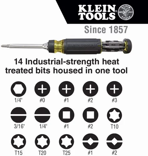 Miniatura 7 de Destornillador, destornillador ajustable 14 en 1 y destornillador de trinquete multibroca 32305, herramienta 15 en 1 con puntas Phillips, ranuradas