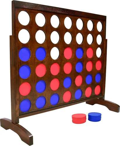 Miniatura 7 de GoSports 4 Foot Giant Wooden 4-in-a-Row Connect Game – Jumbo Party Size with Heavy-Duty Coins – Easy Setup and Portable Design for Indoor and