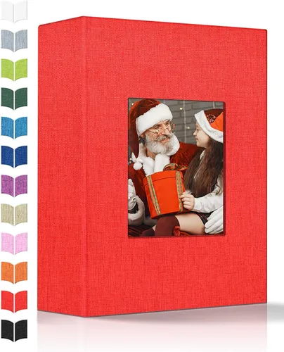 Miniatura 39 de Álbum de fotos Artfeel 4x6 con 300 bolsillos, álbumes de fotos deslizables, libro de memorias con cubierta de lino y ventana frontal, libro de fotos
