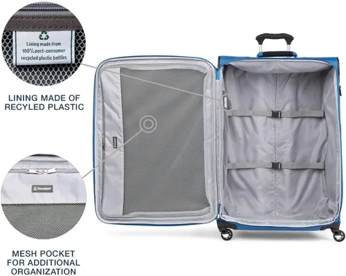 Miniatura 11 de Travelpro Maxlite 5 - Juego de 2 piezas de equipaje de mano de tela, expandibles con 4 ruedas giratorias, bolso blando para debajo del asiento, Negro