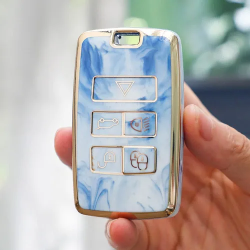 Miniatura 3 de SANRILY Funda para llavero de TPU con patrón de jade para Land Range Rover Discovery Rover Sport 2018 2019 y Jaguar XF 2021, accesorios para llaves