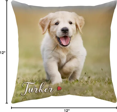 Miniatura 7 de Hyturtle Almohada personalizada para mascotas con inserto de 12 x 12 pulgadas impreso de doble cara, almohada para perros con imagen, almohadas